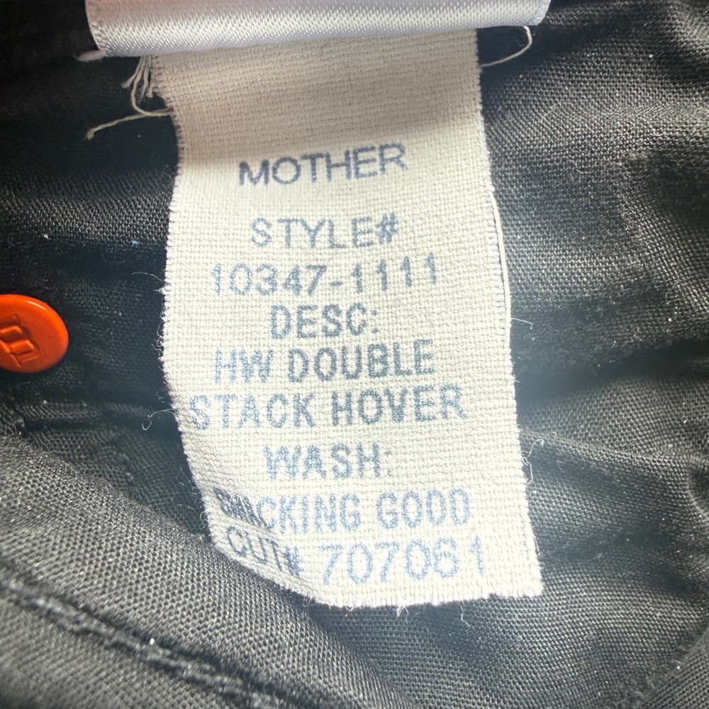 Mother Snacks Jeans Womens 28 Black HW Double Stack Hover Straight Leg - Picture 10 of 16